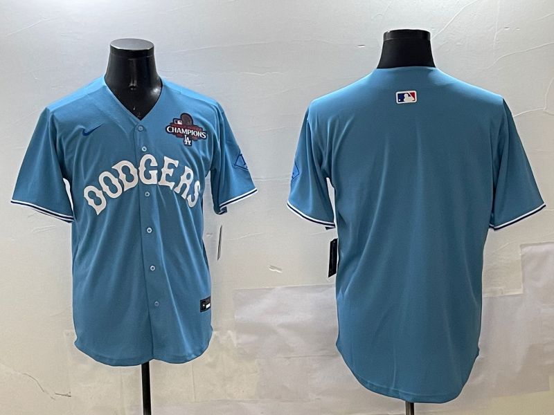 Men Los Angeles Dodgers Blank Light Blue Throwback Game 2025 Nike MLB Jersey style 21